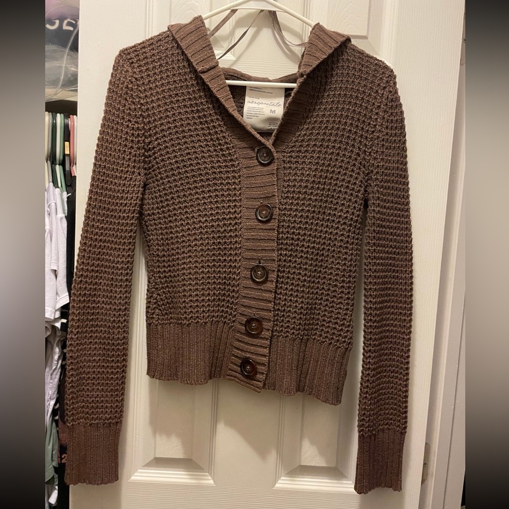 Y2K Aero chunky knit cropped hoodie sweater 
Light jacket Vintage Medium